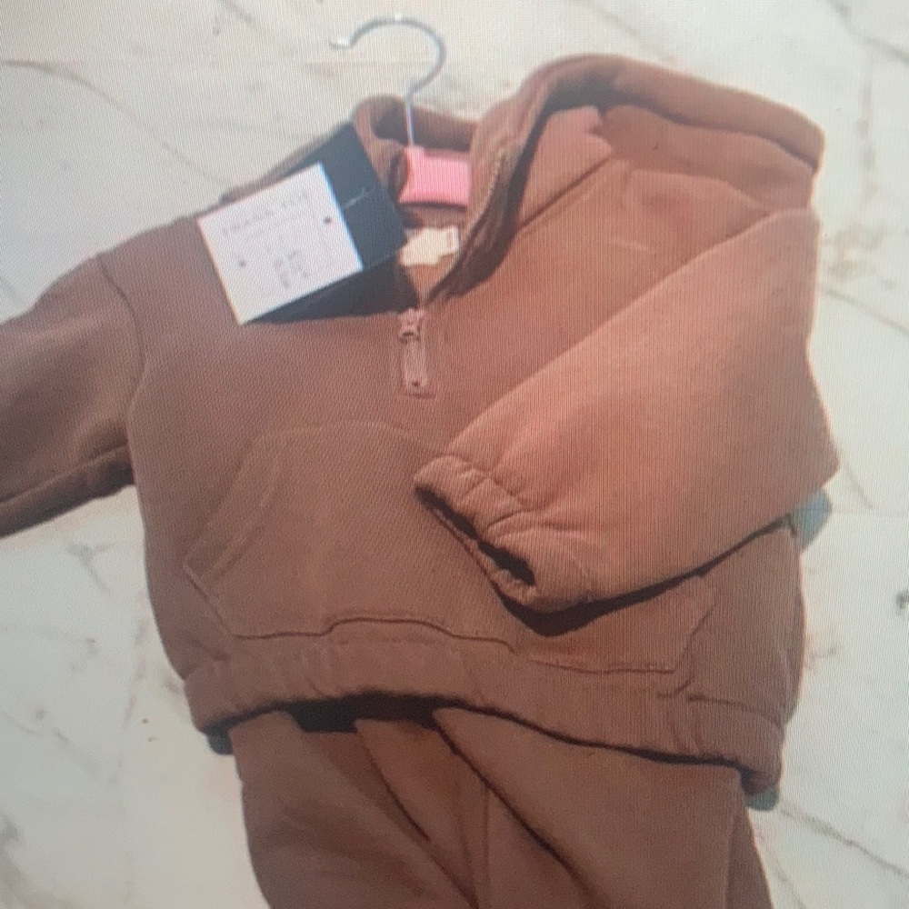 Legacy Kids brown hooded sweatshirt joggers matching set